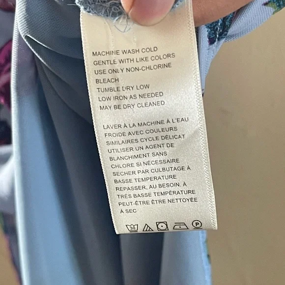 NWT Free People Always The One Mesh Midi Slip Dress S/P Blue Floral Ruched - Picture 4 of 9